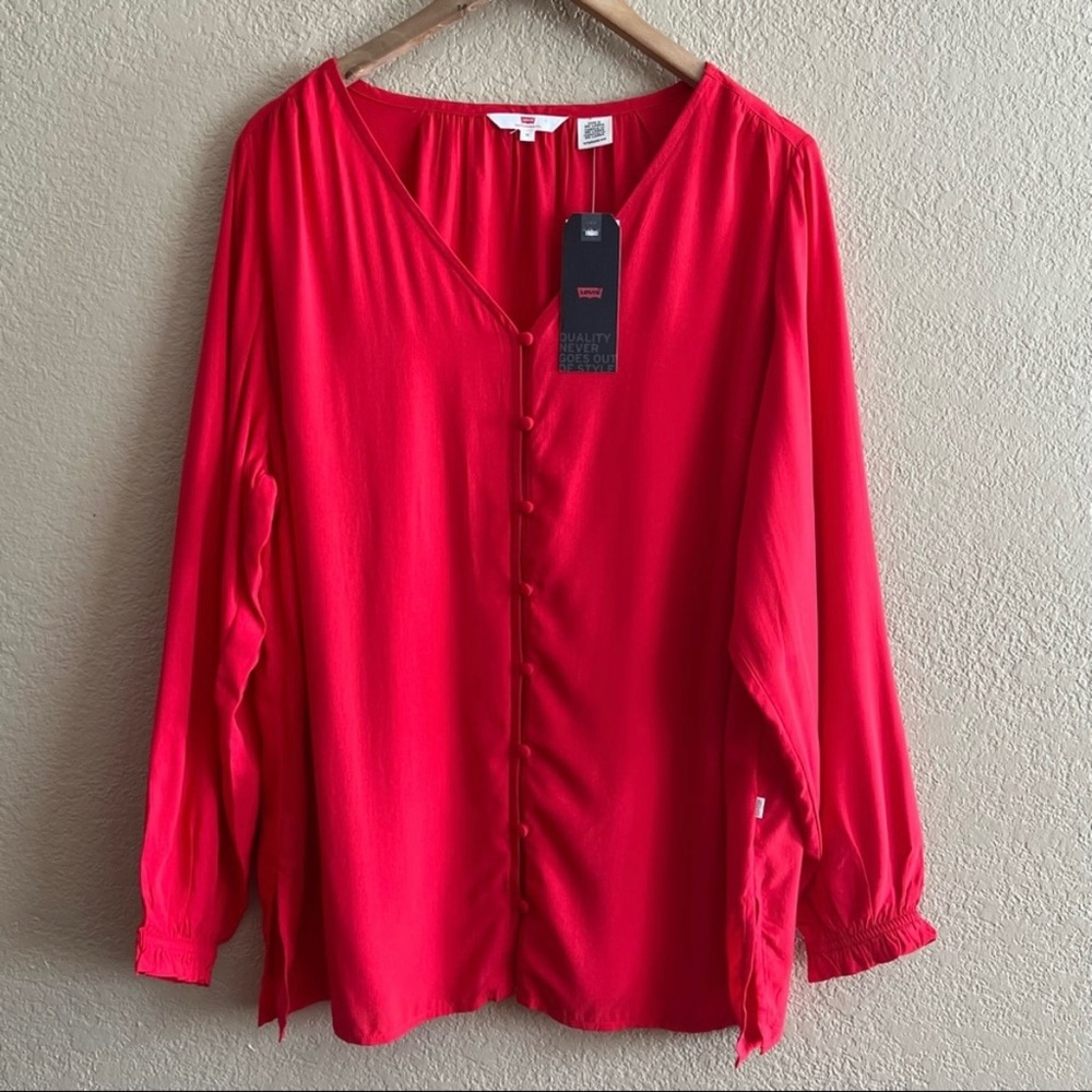 Levi’s Red Long Sleeve Blouse Top Size 1X